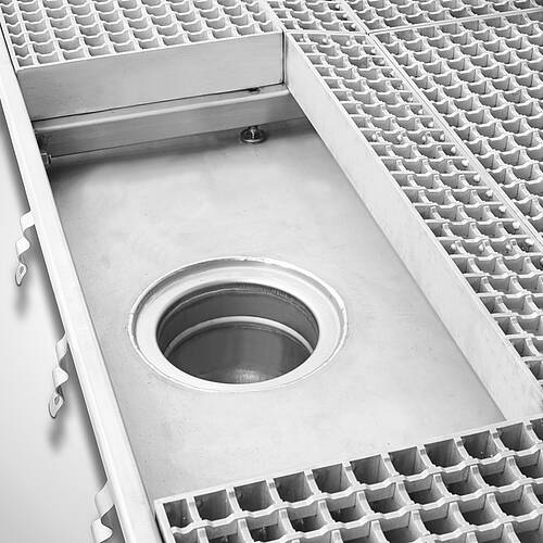 Drivable stainless steel disinfection basin type DB-E (B) for floor-level installation, ID 21-62359.1