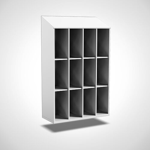 Wall-mounted compartment cupboard Type FS3-WH-ST-EU-O, 12 compartments with 300 mm compartment width, art. no. 45.00.06.06 