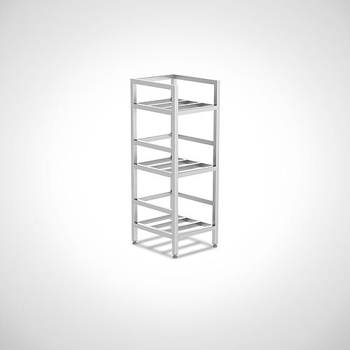 Stainless steel storage rack, Type LR-ED 3-1, 3-floors for 1 container each floor, art. no. 59.01.00.51 