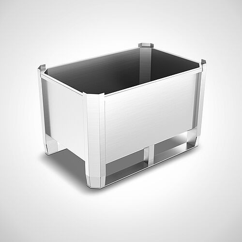 Euro-stacking container on 2 skids Type ESTB-OG-K 490 Liter, item no. 49.00.02.36 