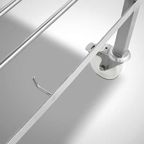 Mobile cutting table with HDPE-cutting plate Type SCH-T/F 120x100 SON, ID 21-61610, Detail: hygienic square profile frame 