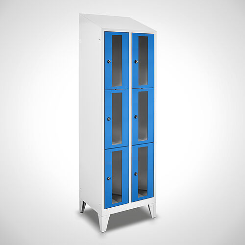 Compartment cupboard with acrylic glass doors Type FSA3-AF-ST-EU 2 compartments with 300 mm compartment width, item no. 46.00.05.12 
