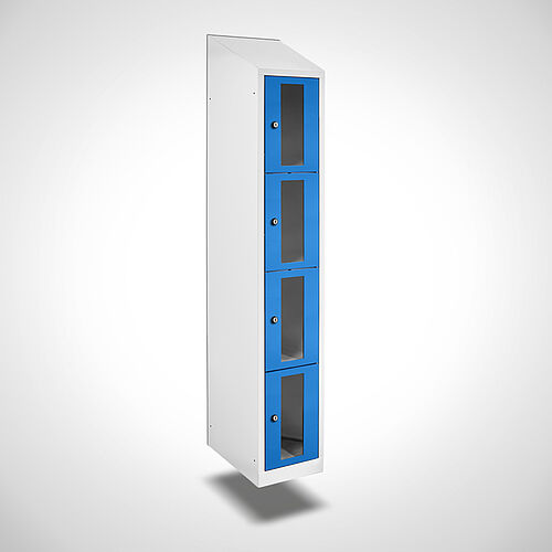 Wall-mounted compartment cupboard with acrylic glass doors Type FSA4-WH-ST-EU 1 compartment with 300 mm compartment width, item no. 46.00.05.20 