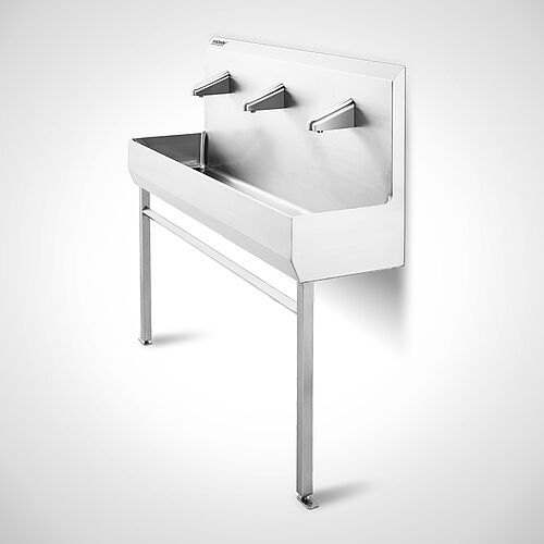 Foot frames for multiple wash basins Type FG-II with 2 height-adjustable feet (suitable for rooms with coves)