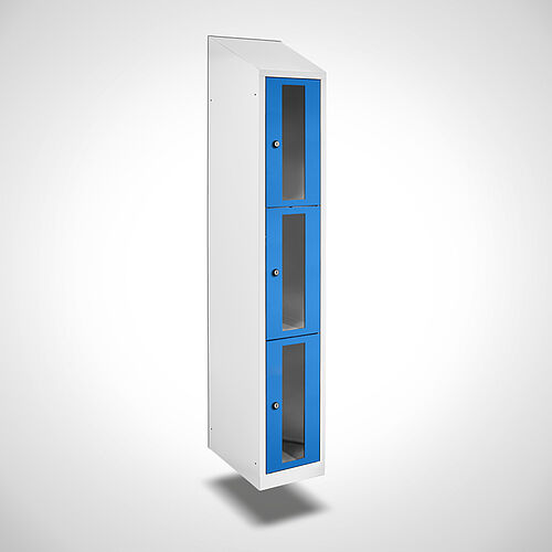 Wall-mounted compartment cupboard with acrylic glass doors Type FSA3-WH-ST-EU 1 compartment with 300 mm compartment width, item no. 46.00.05.00 