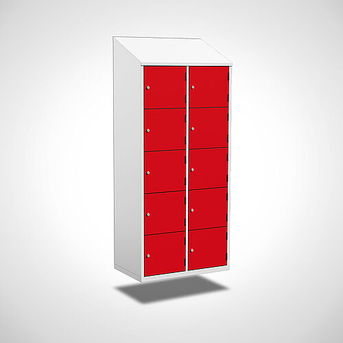 Wall-mounted compartment cupboard with doors Type FS5-WH-ST-EU-G, 10 compartments with compartment width of 400 mm, art. no. 45.00.05.43 