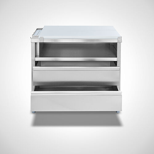 Drawer cabinet made of stainless steel with knife holder and plastic cutting plate (HDPE) Type K-SCS-SON 100-60, item no. 20.00.11.13 