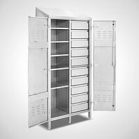Ablage-Schubladenschrank, Ansicht links, Schubladen geschlossen (ID 19-62225) 