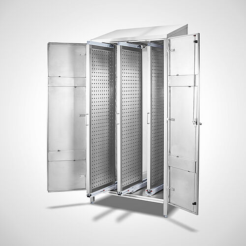 Cabinet with vertical extensions made of stainless steel Type VSD-100-60, item no. 44.20.00.27 