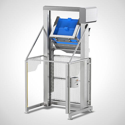 Double-column Lift- and tilting system for heavy big-boxes Type HKV-GB-2S-ST 2400_L, art. no. 18.00.42.96