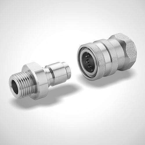 Kupplungsstecker KS-1/2" AG mit Schnellkupplung SK-1/2"-IG 