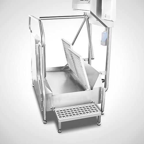 Grid of disinfection zone + drip zone - opened (Hygiene Station Type Desi-Check DW-1100 R Highline) 