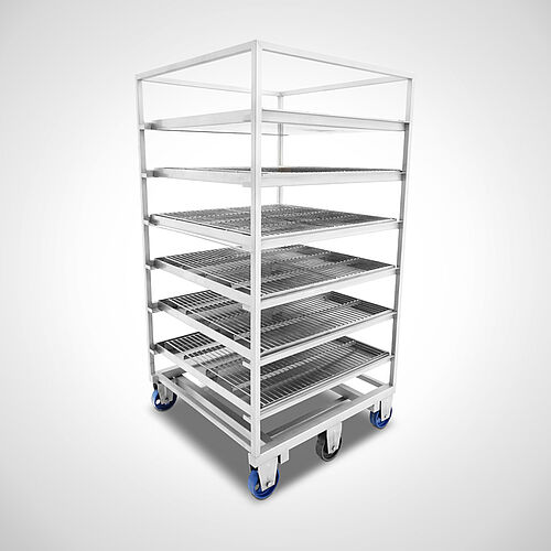Roast trolley made of stainless steel Type BRTW-6-1010, ID 16-63465.5 