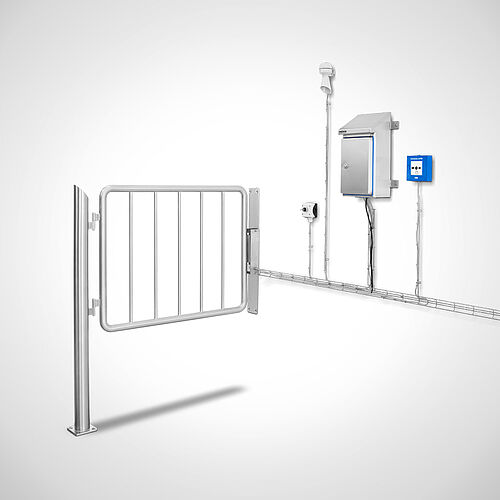 Handrail gate with magnetic lock Type MGT-1000-II-AL, art. no. 39.00.10.58 + 39.00.05.06 