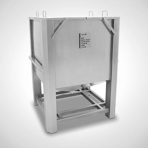 Stainless steel tomato purée bin Type TOMA-B 830, ID 16-64291, left view - lids closed 