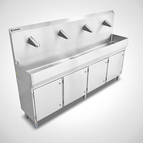 Base cabinet with feet Type US-WR-HL-4/ 41, item no. 12.00.03.34 with optional sensor hand wash basin Type HWB-HL 4/41, item no. 12.00.01.64 