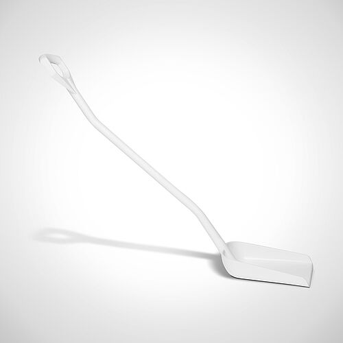 Ergonomic shovel made of food-safe plastic Type SCH-K/K in white color, art. no. 00.05.61.15