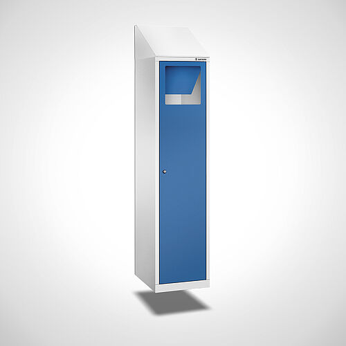 Wandhängender Wäsche-Sammelschrank aus kratzfest pulverbeschichtetem Stahlblech Typ WSS-WH-VA-EU 1-4, Art.-Nr. 45.00.07.90 
