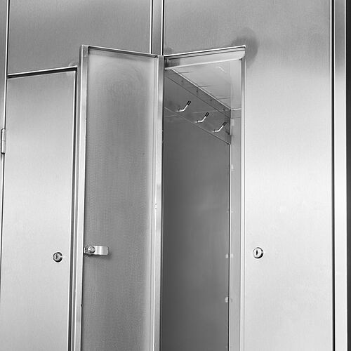Wall-mounted Z-Shape locker, interior hook bracket