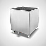 Custom-made pickle container Type PB-1000 SON with swivel castors and disc-valve outlet, ID 21-63868 