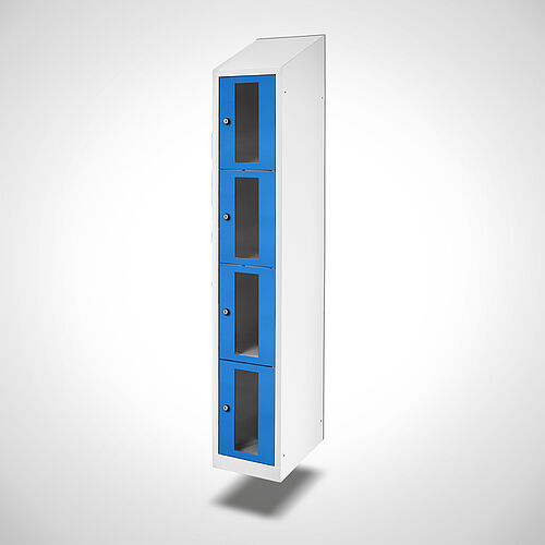 Wall-mounted compartment cupboard with acrylic glass doors Type FSA4-WH-ST-EU 1 compartment with 300 mm compartment width, item no. 46.00.05.20 