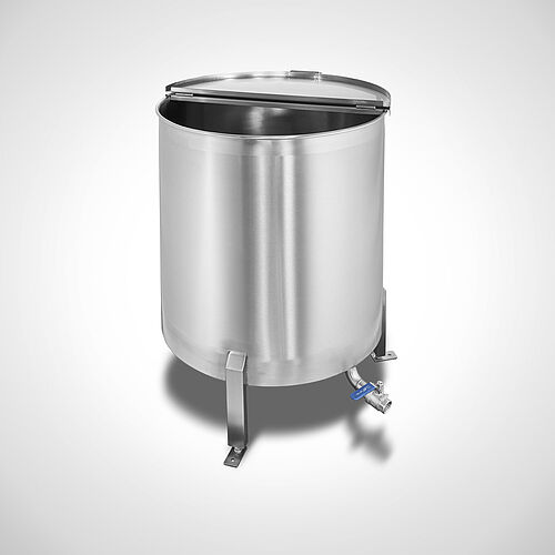 Stainless steel bin Type SAFT-B 250, ID 20-64078, Lid, folded on one side 