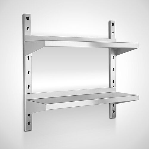 Edelstahl-Wandbord Typ WB-2-etagig, höhenverstellbar