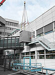 Large-room cabin washing system Type KWA-UGR - insertion in the building wing with a crane 