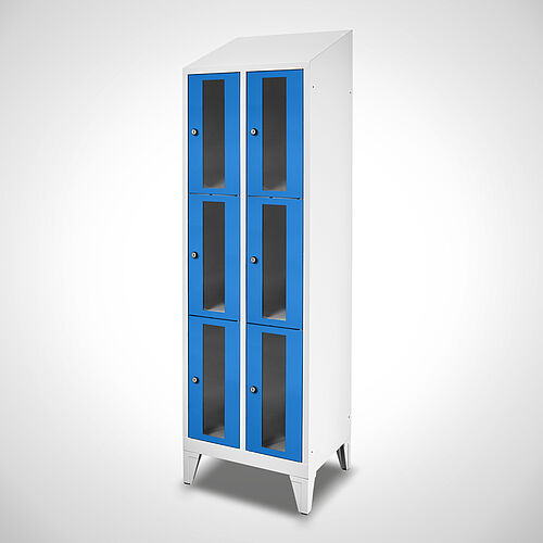 Compartment cupboard with acrylic glass doors Type FSA3-AF-ST-EU 2 compartments with 300 mm compartment width, item no. 46.00.05.12 