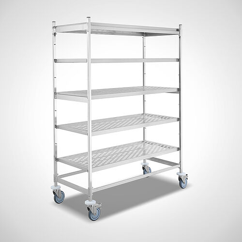 Shelf trolley Type MRW-O-100-140 (perforated shelf), with 1 additional shelf, art. no. 49.20.00.04+49.20.01.04 