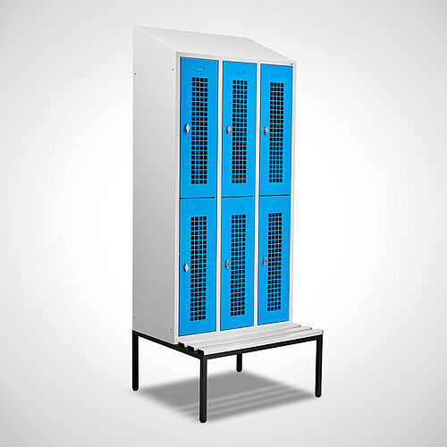 Locker, two-storey Type GS2-SB-ST-EU 3 compartment-300 mm compartment width, art. no. 45.00.04.34 