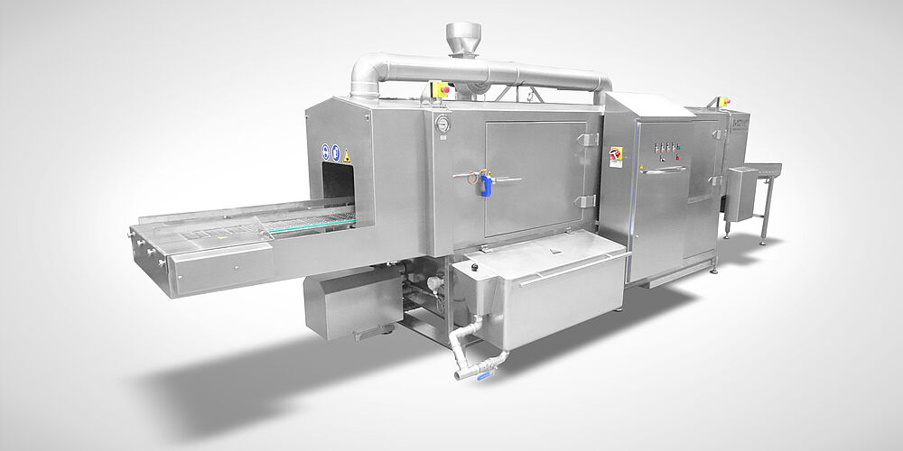 Industrial washer for cleaning cans, buckets and bagged goods Type DLWA-250-CWS 201-1 HIGHLINE | Mohn GmbH 