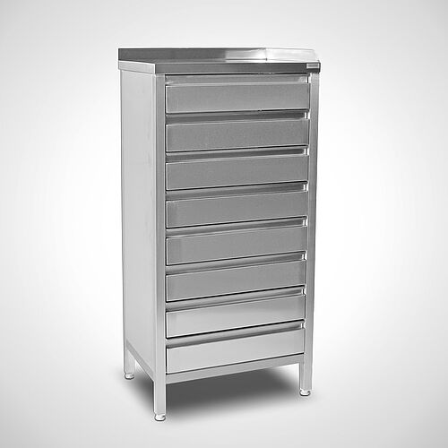 Schubladenschrank aus Edelstahl Typ SCS-S 8, Art.-Nr. 99.86.00.00