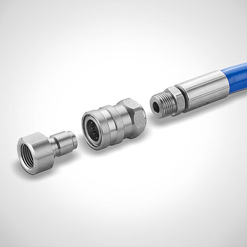 Kupplungsstecker KS-1/2"-IG + Schnellkupplung SK-1/2"-IG + Verbindungsschlauch 