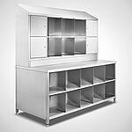 Compartment cabinet with top cabinet made of stainless steel, ID: 21-60159 