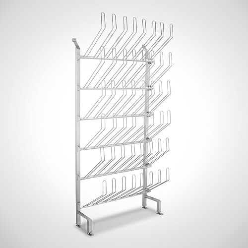 Boot holder type 6x STH-W-4 Highline, Art. No. 18.00.03.46 with stand frame for one-sided mounting, art. No. 18.00.01.96 