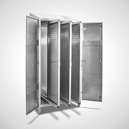 Cabinet with vertical extensions made of stainless steel Type VSD-100-60, item no. 44.20.00.27 