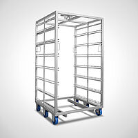 Smoke house trolley Type M-shape with 7 layers and heat resistant wheels 
