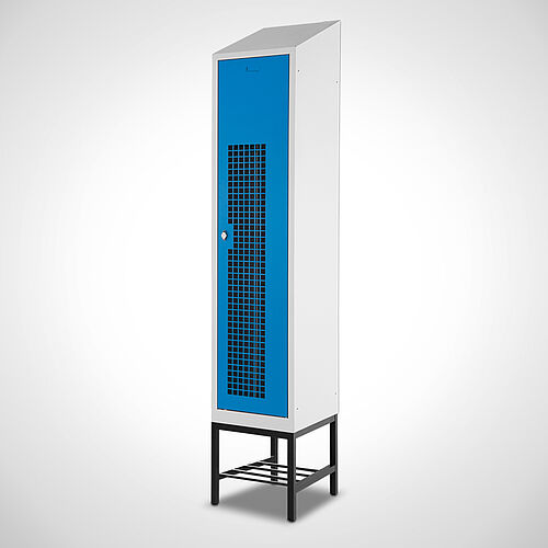 Locker with base frame Type GS1-UG-ST-EU 1/4, art.-no. 45.00.00.71, with opt. shoe rack 