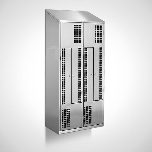 Wall-mounted Z-Shape locker Type GSZ-WH-VA-EU 2 compartments-400 mm compartment width, art. no. 45.10.07.01 