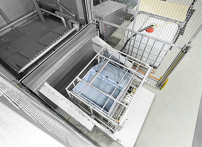 Cabin washing system Type KWA-Rotar, different container designs and sizes washable 