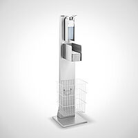 Hygiene rack with paper basket, paper dispenser for disinfection and handdisinfection dispenser