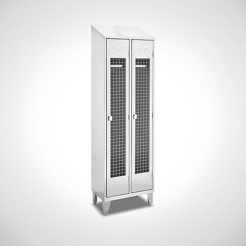 Custom-made locker made of stainless steel Type GS-AF-VA-2-25-SON (compartment width 250 mm), ID-No. 21-62910 