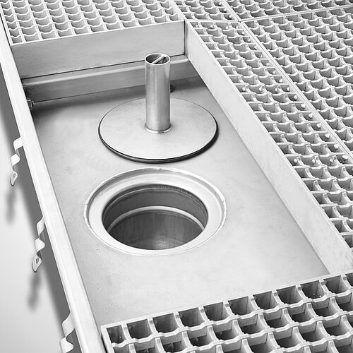 Drivable stainless steel disinfection basin type DB-E (B) for floor-level installation, ID 21-62359.1 