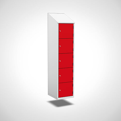 Wall-mounted compartment cupboard with doors Type FS5-WH-ST-EU-G, 5 compartments with compartment width of 400 mm, art. no. 45.00.05.41 