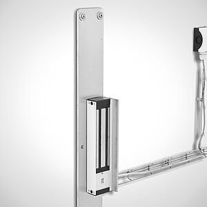 Wall metal mount with surface adhere magnet-locking system and cable to control unit, art. no. 39.00.05.06 