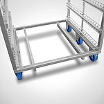 Detail: Chassis from smoke trolley Type M-shape-SON with heat resistant wheels 