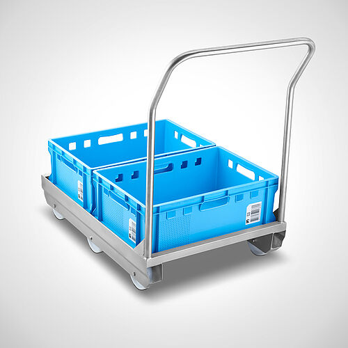 Stainless steel double-trolley with push handle Type STR-DS, item no. 40.00.03.82 