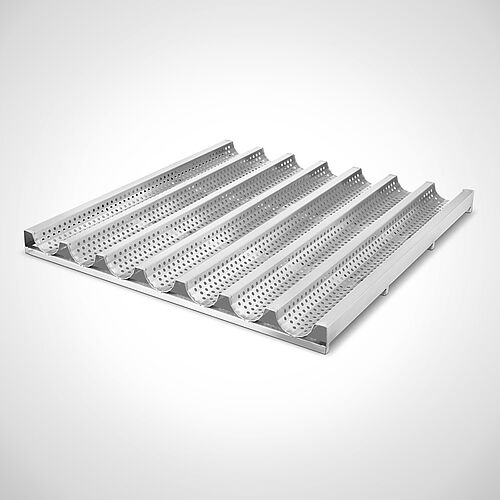 Perforated half-shell sheet for 7 sausage gauging Ø95 mm Type HAS-G 7/95, art. no. 40.00.00.70 