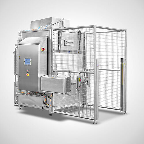 Cabin washing system Type KWA-200 for bin trolleys with safety fence, item no. 11.10.02.70 